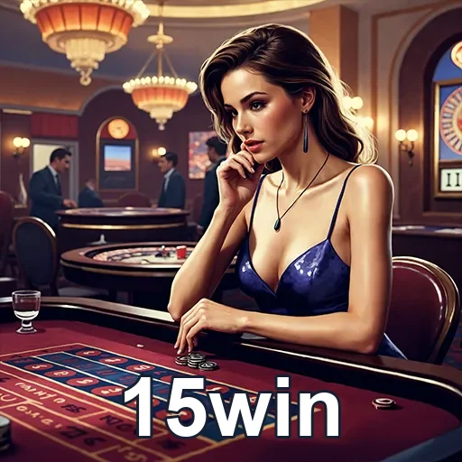 Imagem do casino 15win com jogos de azar, promovendo o site 15win para apostas online.