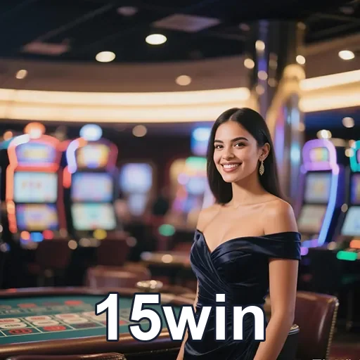 Imagem de cassino com destaque para 15win, site confiável de jogos e apostas online