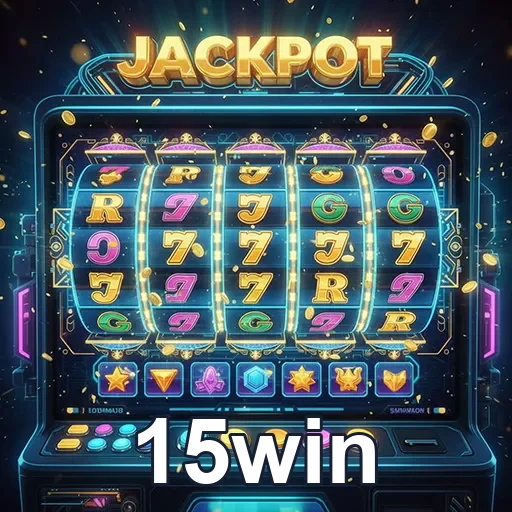 Imagem de uma máquina de caça-níquel no site 15win, destaque para emoções e prêmios em jogos de slots.